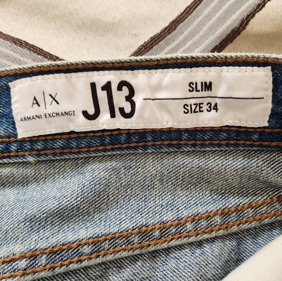 SOLD!!!¡ $120 Armani Exchange AX Men's Blue Jeans 34X34 Icon Casual Slim Fit - Picture 7 of 9
